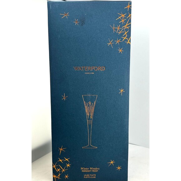 WATERFORD Winter Wonders Crystal Champaign Flute Glass MIDNIGHT FROST LILAC New - Picture 7 of 9